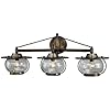 Jamestown 3 Light Bronze Coastal Bathroom Vanity Fixture