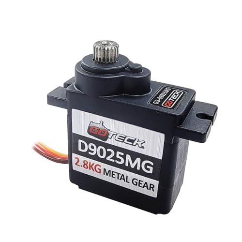 Image of GOTECK 2PCS D9025MG 9g Mini Servo, Micro Full Metal Gear Digital Servo,with Metal Horn for RC Car Model Boat Fixed-Wing Helicopter Airplane Robot Toy