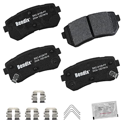 Image of Bendix Priority1 CFC2034 Ceramic Rear Brake Pads compatible with Hyundai Kona 2022-2018, Kia Seltos 2023-2020