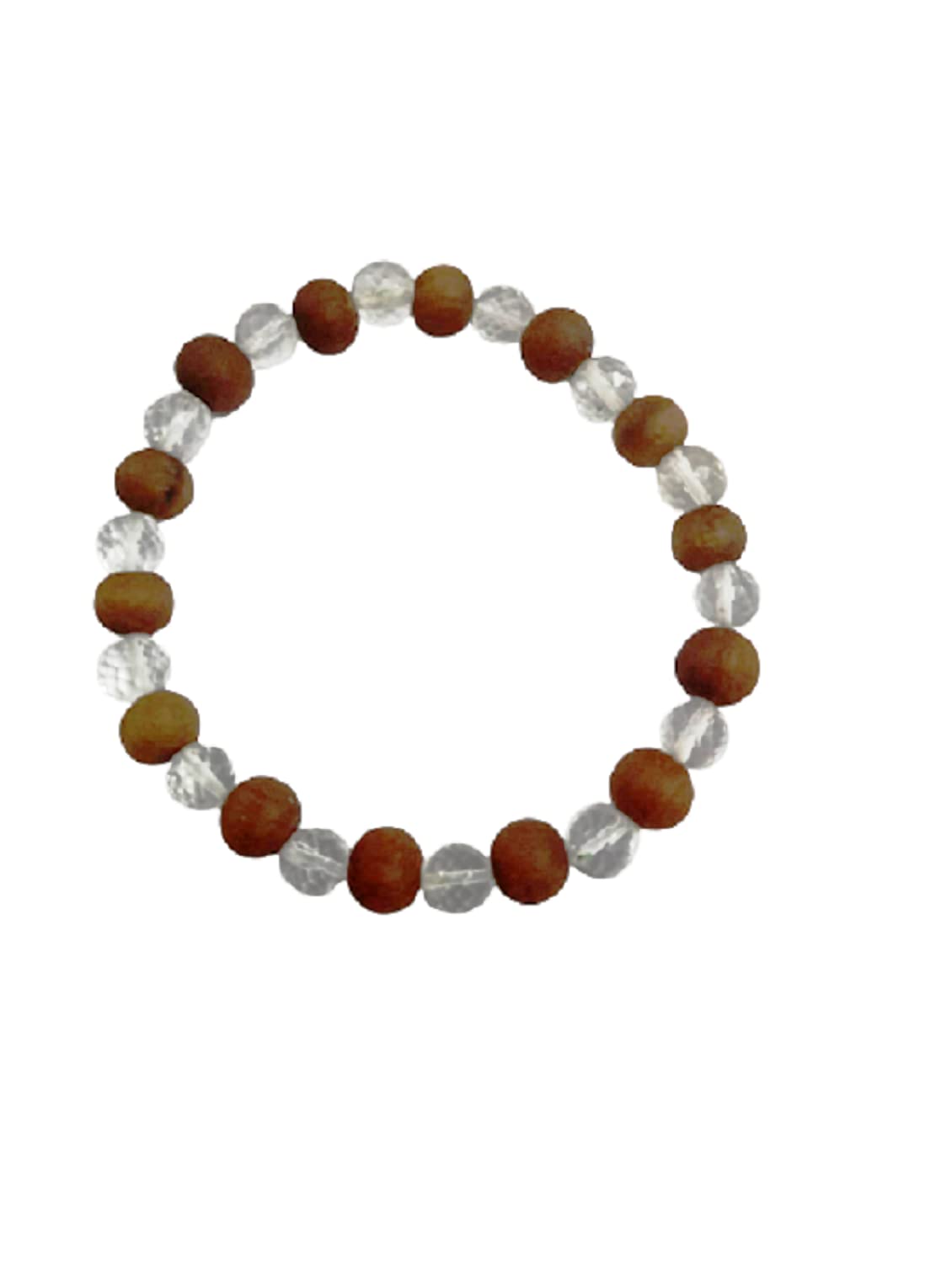 numeroastro Wood & Crystal | Sphatik Diamond Cut Beads Stretchable Bracelet (8 MM) (1 Pc) (B0DCW1WW5J) Amazon Price History, Amazon Price Tracker