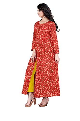 Image of H.E HAMZA ENTERPRISER Printed Crepe Material Brown Western Dress For Women