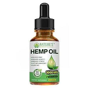 NATURE’S BENEFICIALS Organic Hemp Oil Extract Drops 3000mg – Ultra Premium, Soothes Discomfort, Joint Support, Sleep Aid, Omega Fatty Acids 3 6 9, Non-GMO