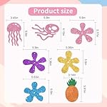 BEISHIDA 15Pcs Yellow Cartoon Hanging Swirl Decorations Pre-Strung Jellyfish Flowers Party Banner Backdrop for Ocean Theme Baby Shower Birthday Party Supplies - Image 3
