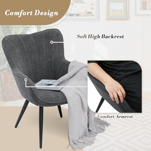 Sillón con respaldo curvo Gris miniatura 5