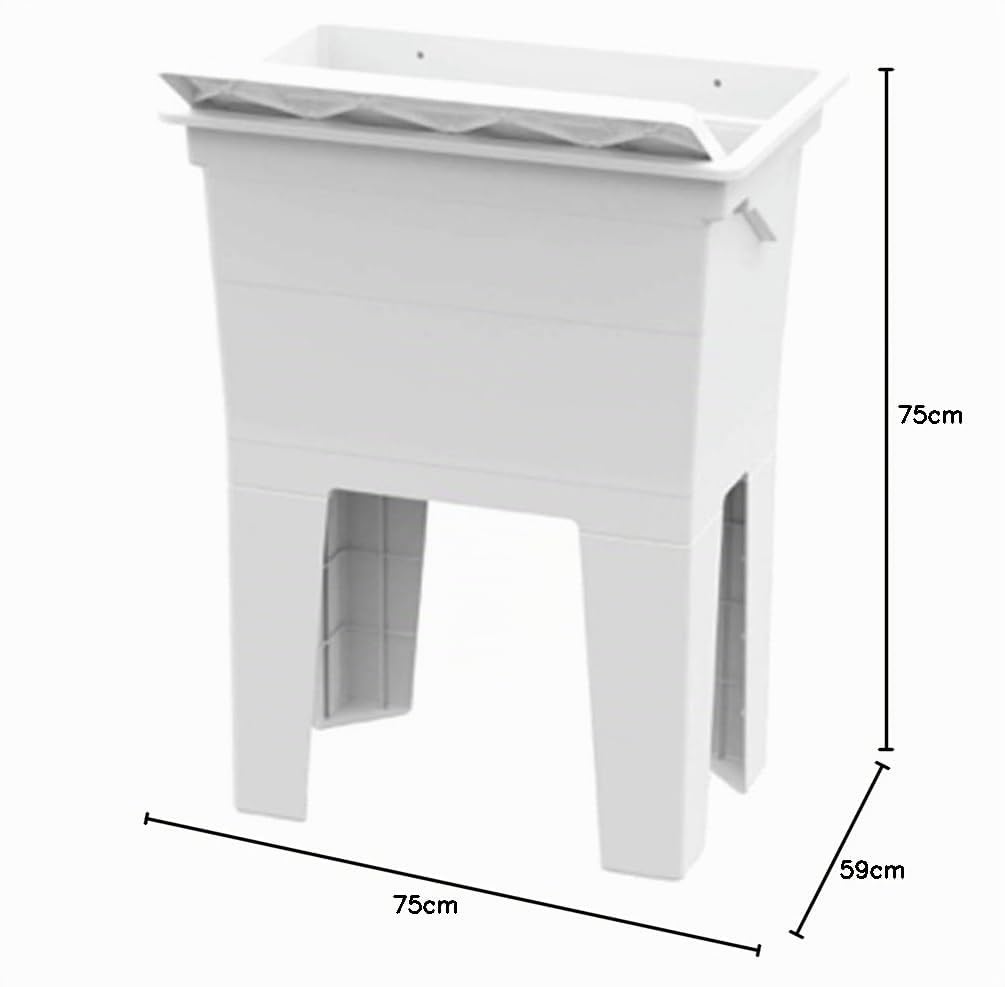 Lavabo monobloque blanco 59 x 41 x 75 h cm