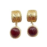 Luxury Court Earrings for Women Designer Classical Pattern Stud Earrings Fashion S925 Silver Needle Red Cubic Zirconia Drop Earings