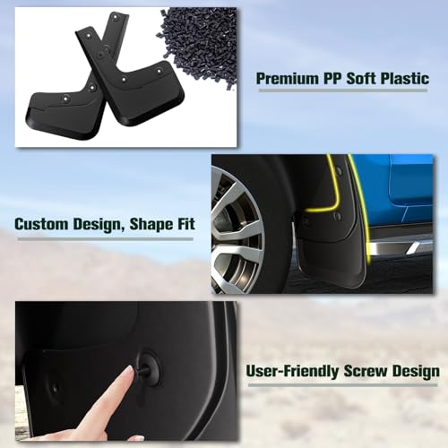 Image of 2024-2025 Ford Ranger Mud Flaps - 4PCS Front & Rear Splash Guards for XL /XLT /Lariat, No Drill Required, All Weather Protector Splash Guard Fenders, Not for Raptor (with Wheel Flare)