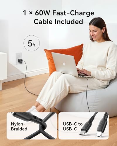 Image of INIU Mini USB C Charger, 30W GaN Fast Charging ETL Certified Wall Adapter Block with Samrt Phone Protection, Dual Port with 5ft Type C Cable for iPhone 17 iPad Samsung Google Switch etc [2-Pack Red]