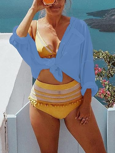 Image of Breezy Lane Beach Cover Up for Women Button Down Shirt Swimsuit Coverup Bathing Suit Cover Ups for Swimwear Vacation