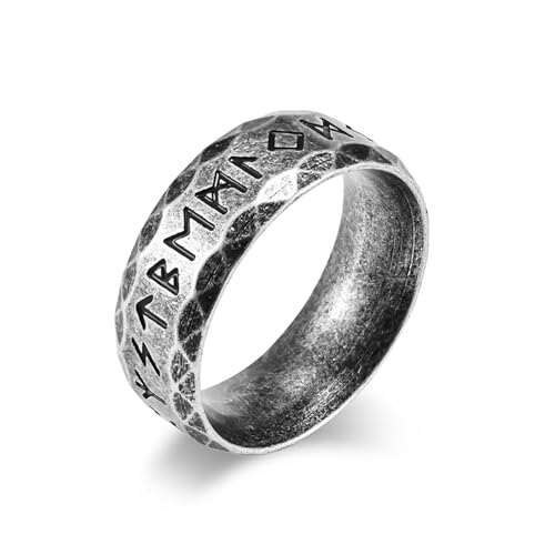 MERTTURM Vintage Wikingerring für Männer, Handgefertigtes Nordisches Schmuckstück Edelstahlring, Personalisierter Keltischer Trauring für Männer, Runenring mit Runen, Gold Schwarz Silber MERTTURM Vintage Wikingerring für Männer, Handgefertigtes Nordisches Schmuckstück Edelstahlring, Personalisierter Keltischer Trauring für Männer, Runenring mit Runen, Gold Schwarz Silber