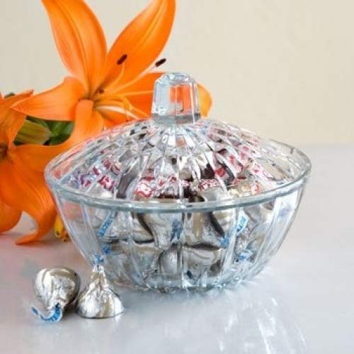 Beautiful Glass Candy Dish w/ Cover by DTSC Imports