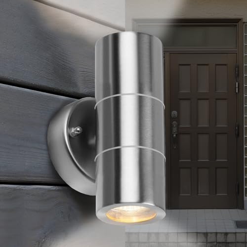 Body-Plus Up Down Outdoor Wall Lights, GU10 Fittings Up Down Lights Stainless Steel Outdoor Wall Lights Mains Powered - Image 2