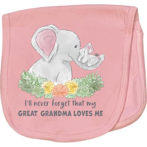 inktastic I'll Never Forget That My Great Grandma Loves Me Elephants Baby Burp Cloth Pink 3b0cd