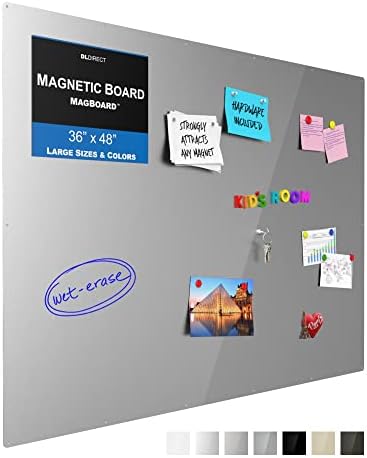 Diamond Life Magnetic Wall Board - Multipurpose Easy-to-Install, Wet Erase Whiteboard, Memo Board & Bulletin Board for Home, Office, and Classroom - Mounting Screws Included - Silver, 36"x48", 1-Pack