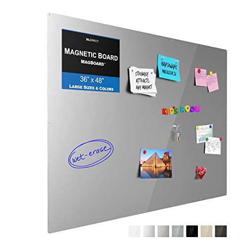 Diamond Life Magnetic Wall Board - Multipurpose Easy-To-Install, Wet Erase Whiteboard, Memo Board & Bulletin Board For Home, Office, And Classroom - Mounting Screws Included - Silver, 36"X48", 1-Pack #TOP9