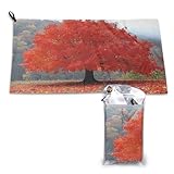 OIBNKCN The Red Maple Tree - Toallas de microfibra ultra absorbentes para playa, cocina, deportes y viajes, ligeras, de secado rápido y portátiles