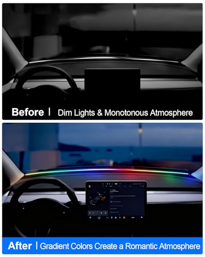 Tira de luz LED ambiental para auto Tesla Model Y Model 3 miniatura 2