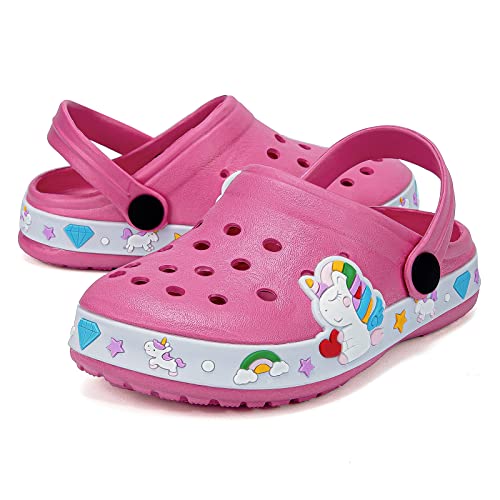 Xpkws Kids Clogs Boys Girls Garden Shoes Cartoon Slide Beach Slippers Quick Dry (Pink, 8 Toddler / 25) #TOP18