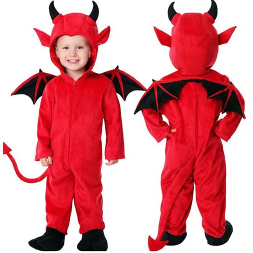 Déguisement diable enfant anti-irritation avec ailes amovibles pour bébé