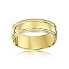 Theia 9 ct Yellow Gold, Diamond Shaped Design with Polished Milgrain/Beaded Edges, 7 mm Wedding Ring - Size U #1