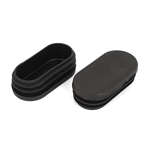 Sourcingmap 2Pcs Plastic Oval Blanking End Caps Bung Tubing Tube Inserts 30x60mm, Black
