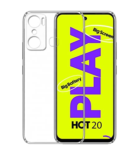 Image of COVERBLACK Rubber Back Cover for Infinix X6825 / HOT 20Play - Transparent