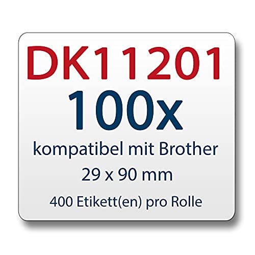 100x Etichetta compatibile con Brother DK11201