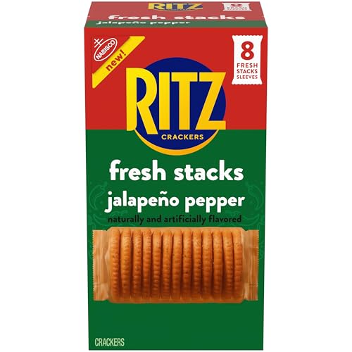 Image of RITZ Fresh Stacks Jalapeno Pepper Crackers, 8 Multi Snack Packs | Travel Snacks, Individually Wrapped