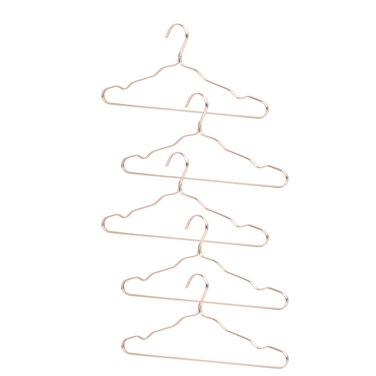 PRETYZOOM 5pcs Gold Metal Hangers Non- Sturdy Aluminium Alloy Clothes Hangers for Home Wardrobe and Clothing Shop Organization