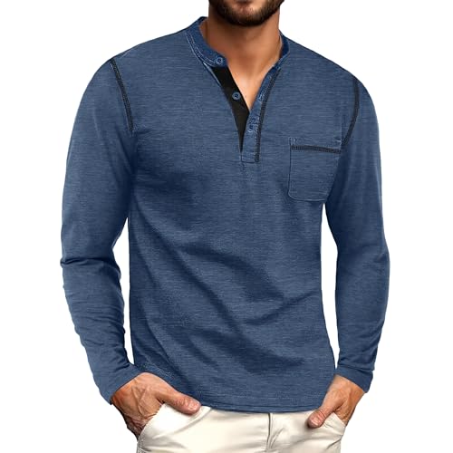 Sailwind Men's Henley Shirts Long Sleeve Button T-Shirt Casual Stylish Cotton Pullover Shirt with Pocket3