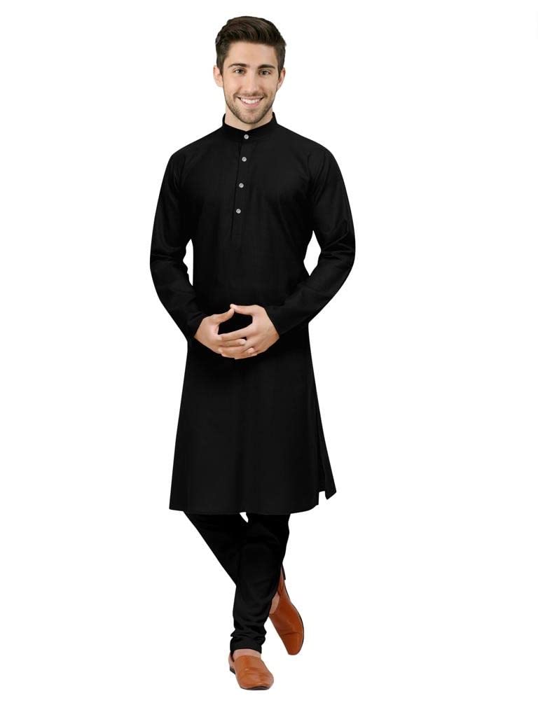 label hj Mens Black Matching Designer Kurta Pajama Set for Men-picture-26