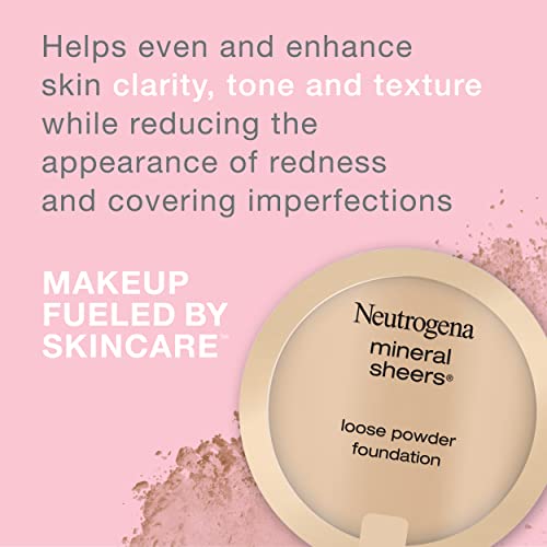 Neutrogena JJ-2255 Mineral Sheers Lightweight Loose Powder Makeup Foundation With Vitamins A, C, & E, Sheer To Medium Buildable Coverage, Skin Tone Enhancer, Face Redness Reducer thumb #1