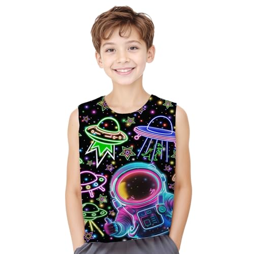 Boys Tank Tops Tie Dye Shirt Kids Sleeveless T Shirts Childrens Neon Tees for 5-14 Years Girls2