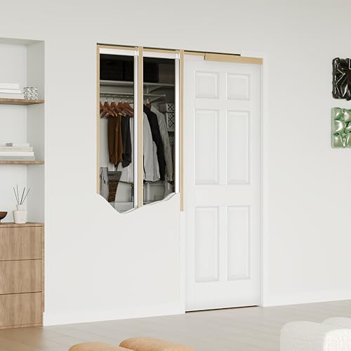 Image of Pocket Door, 28 inch x 80 inch, 6-Panel Hollow Core Pantry Door with Frame and Hardware Kit, Lightweight Sliding Closet Doors, Waterproof PVC Surface, Easy to Install