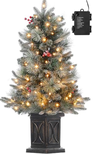 90cm Premium Weihnachtsbaum Künstlich mit 78 Warmweiß LEDs - Batteriebetrieben Künstlicher Weihnachtsbaum mit 8 Einstellbare Modi, Weihnachtsbaum mit Dichte Zweige