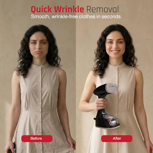 Image of Domestica Steamx Steam Iron Handheld for Clothes | 30 sec Fast Heat-Up, Steam Lock | Anti Leak, Foldable Design | 25 g /min High Steam | Vertical & Horizontal Steaming | 180 ml Tank | All Fabrics