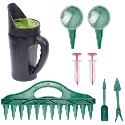 EBIEFLY Grass Seed Spreader Hand Held Seed Planter Set,Fertilizer Dispenser for Garden Lawn Seed Salt Ice Melt Earth Food, Seed Shaker Planting Tool Mini Seed Spreader for Planting,Courtyard, Farm
