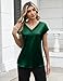 LOMON St Patrick's Day Shirt 2026 Fashion Satin Blouses for Women V Neck Short Sleeve Summer Outfits Spring Dressy Casual Green S
