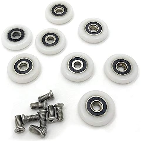 8 Shower Door Rollers Wheels Runner Pulleys Roller 25MM Cover