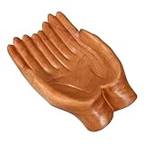 Versatilidad decorativa: ideal para diversos ambientes como salas de estar, dormitorios y oficinas, este frutero con pedestal y forma de manos talladas que ofrecen limosnas es una pieza versátil y decorativa