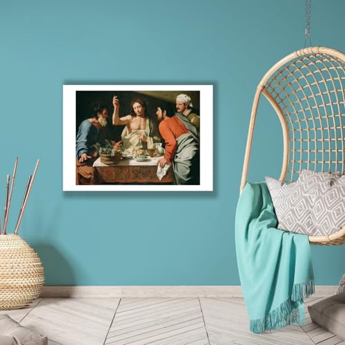 Impression d'art mate Souper à Emmaüs par Bartolomeo Cavarozzi format medium