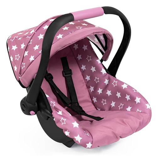 Bayer Design 67976AB siège d'auto de poupée avec Pare-Soleil et Ceinture de sécurité, Accessoire pour Poupon jusqu'à 46cm, à partir de 3 Ans