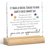 Special Education Teacher Gifts for Women Men Teachers Day Appreciation Gifts for Autism Teacher Paraprofessional Gifts Autism Acceptance Clear Acrylic Decorations Sign for Office 4 X 4 Inch