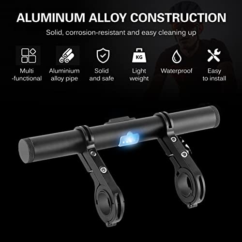 Extensor de manillar para bicicleta con luz delantera banco energía USB 6