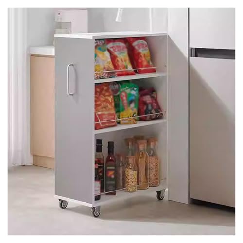 Carrito de almacenamiento delgado de 3 niveles, carrito de estantería móvil para cocina, baño y lavandería, diseño deslizante estrecho para ahorrar espacio y soluciones de almacenamiento