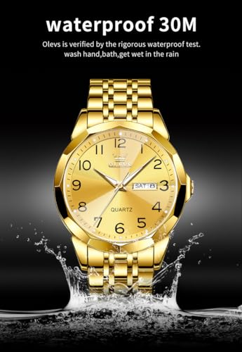Image of OLEVS Watch for Men Simple Business Dress Analog Stainless Steel Waterproof Luminous Date Easy Read Men Wrsit Watch