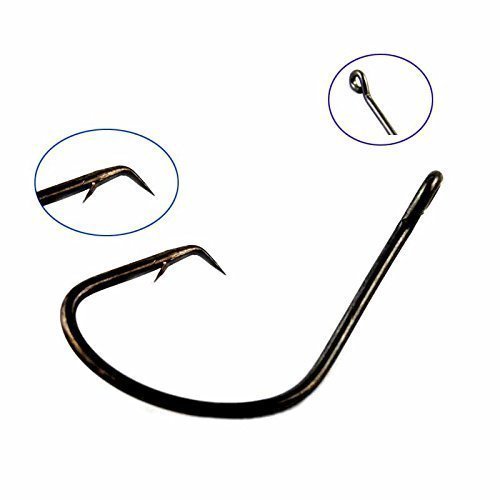 Circle Fishing Hooks Saltwater Fishing Gear, Bass Catfish Fishing, Octopus Offset Hooks Set, 40pcs/Box, Size #1, 1/0 2/0 3/0