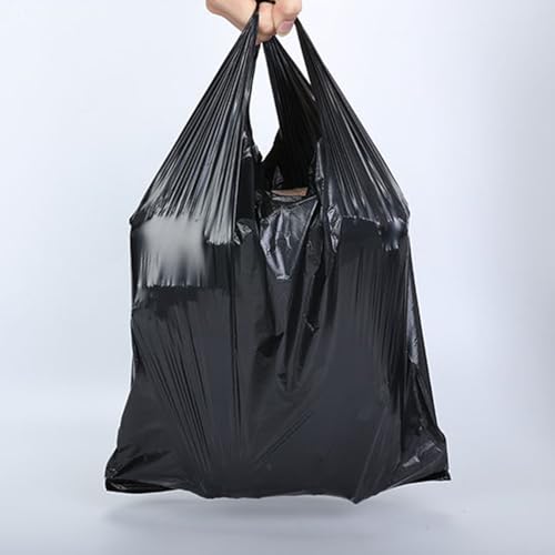 Image of 100 PCS Small Trash Bags,11.8x18 Inch 4 Gal Garbage Bags, Separated Unscented White Small Trash Bags for Bathroom Bedroom Office Trash Can, (Black 100PCS)
