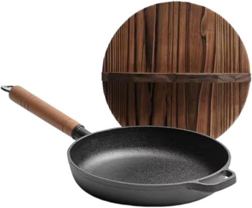 岩鉄鉄器 南部鉄器 フライパン 耐久性 鉄鍋 木製ハンドル 鋳鉄 揚げ焼き用 IH対応 鉄製 炒め鍋 ダクタイルパン ホテル レストラン 家庭用 業務用 オール熱源対応 小型 一人暮らし用 実用 新しい家の贈り物鋳鉄フライパン 家庭用炒め鍋 業務用揚げ鍋