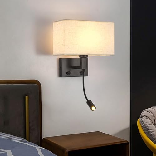 TZSMUM E27 Apliques de Pared con Interruptor